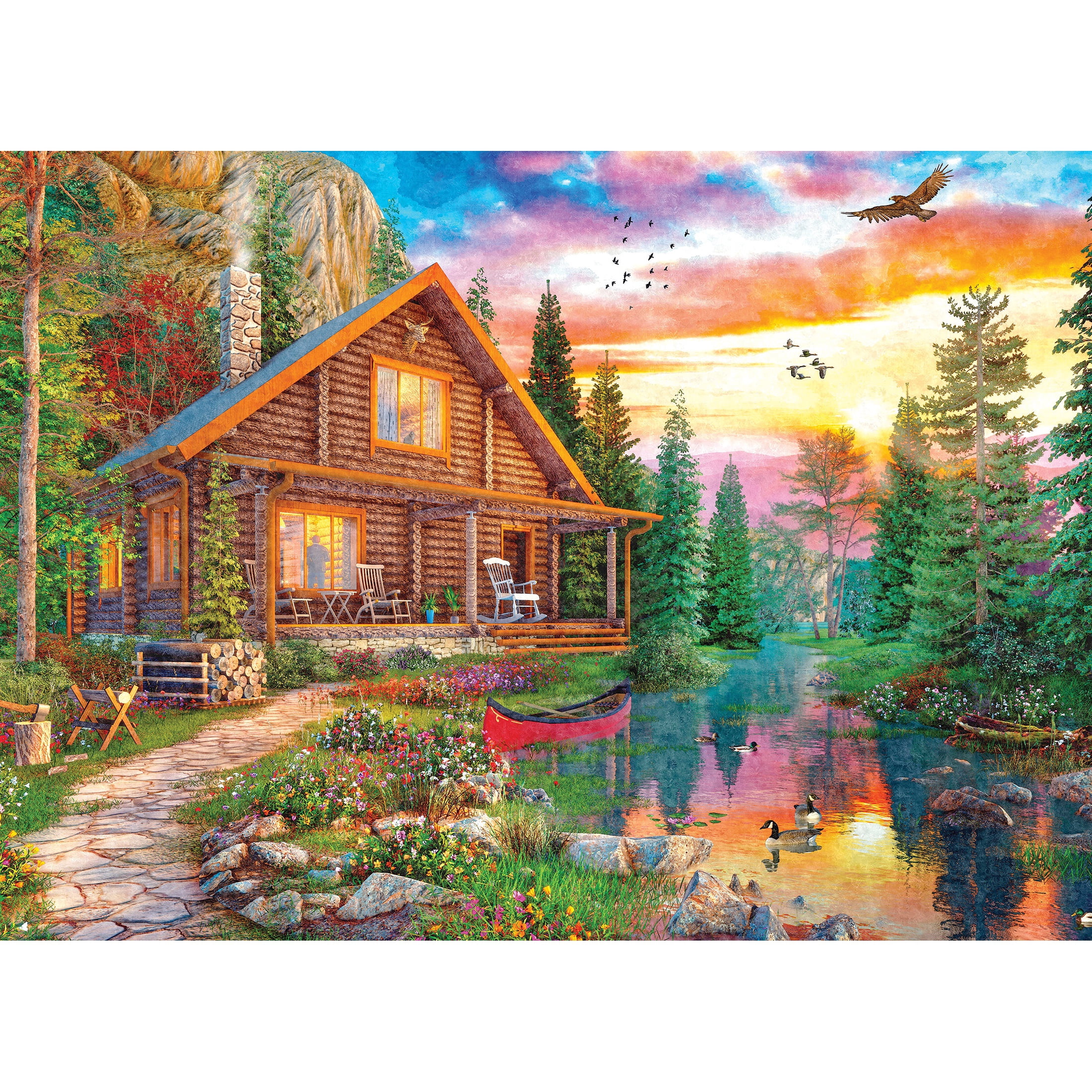 My Happy Place 1000pc - Forest Cabin Home