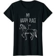 thumbnail image 1 of My Happy Place Horse Lover Gifts Horseback Riding Equestrian T-Shirt, 1 of 3