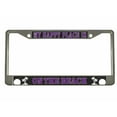 thumbnail image 1 of My Happy Place is on The Beach Style Metal License Plate Frame/Car Accessories Car Tag Holder Cover Carbon (Chrome/Carbon/Purple), 1 of 2