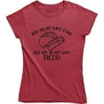 thumbnail image 1 of My Head Says GYM But My Heart Says Tacos Print Womens Girls Casual Tops Tee Shirt, 1 of 4