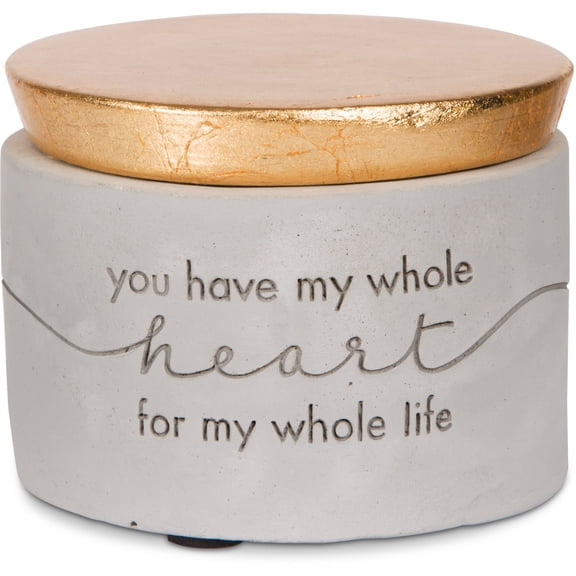 My Heart - 3" x 2.25" Cement Keepsake Box