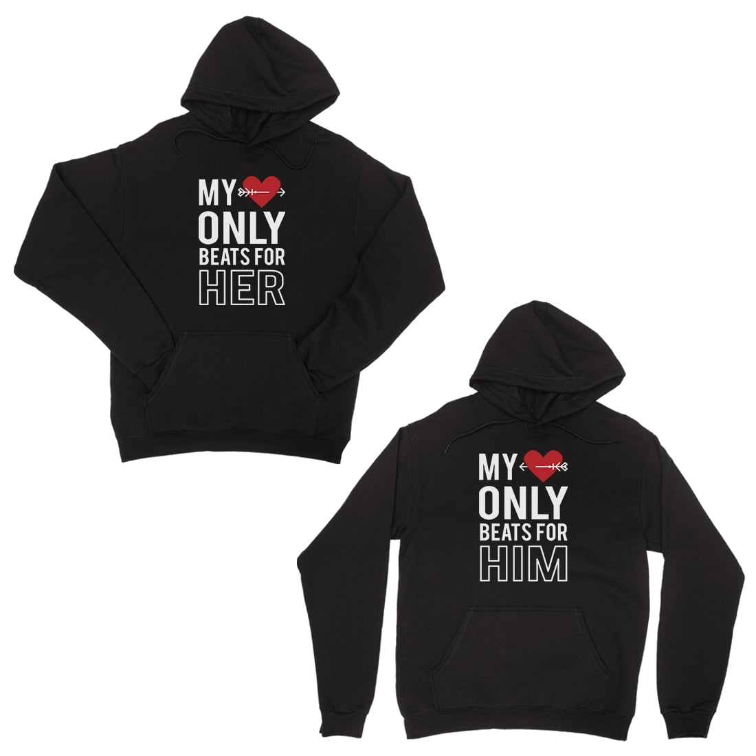 Custom 'My Heart Belongs To Him/Her' Couple Hoodies - Unisex Matching Sweatshirts For Him & Her - View #3