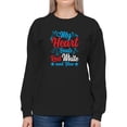 thumbnail image 1 of My Heart Beats Red White Blue Sweatshirt Women -Image by Shutterstock, Female 4X-Large, 1 of 4