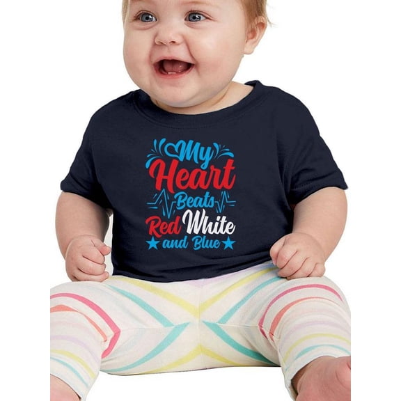 My Heart Beats Red White Blue T-Shirt Infant -Image by Shutterstock,  6 Months