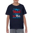 thumbnail image 1 of My Heart Beats Red White Blue T-Shirt Juniors -Image by Shutterstock,  x-Large, 1 of 4