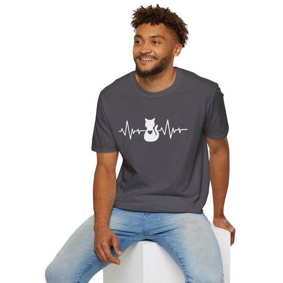 My Heart Beats for Cats Shirt, Classic Crew Neck, Short Sleeve T-Shirt