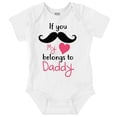 thumbnail image 1 of My Heart Belong to Daddy Mustache Pun Bodysuit Jumper Girls Infant Baby Brisco Brands 18M, 1 of 7