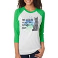 thumbnail image 1 of My Heart Belongs Russian Blue Cat Unisex Raglan T Shirt Irish Green MD, 1 of 1