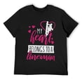 thumbnail image 1 of My Heart Belongs To A Lineman, Lineman Linemen Wife T-Shirt Black, 1 of 5