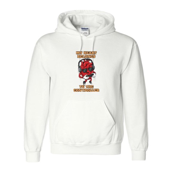 My Heart Belongs To The Controller Funny Gamer Video Game Graphic Hoodie, up to size 5XL