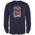 thumbnail image 1 of My Heart Belongs To The Sea Tattoo Mens Long Sleeve T Shirt Navy MD, 1 of 1