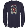 thumbnail image 1 of My Heart Belongs To The Sea Tattoo Mens Long Sleeve T Shirt Navy X-LG, 1 of 1