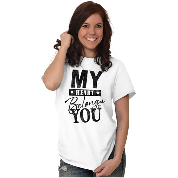 My Heart Belongs You Romantic Love Women's Plus Size Graphic Tee Brisco Brands 3X