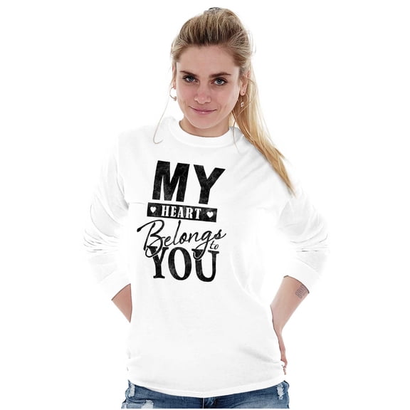 My Heart Belongs You Romantic Love Women's Long Sleeve T Shirt Brisco Brands X