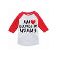 thumbnail image 1 of My Heart Belongs to Mommy Raglan T-Shirt 5t Boys Clothes 4t 3t 2t Girls Clothing Valentine Day Kids Clothes Best Mom, 1 of 4
