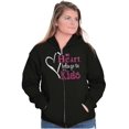 thumbnail image 1 of My Heart Belongs to my Kids Cute Mom Womens Plus Size Graphic Zipper Hoodie Brisco Brands 2X, 1 of 5