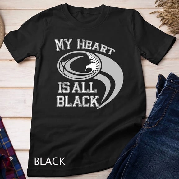 My Heart Is All Black Rugby New Zealand Fan Unisex T-Shirt