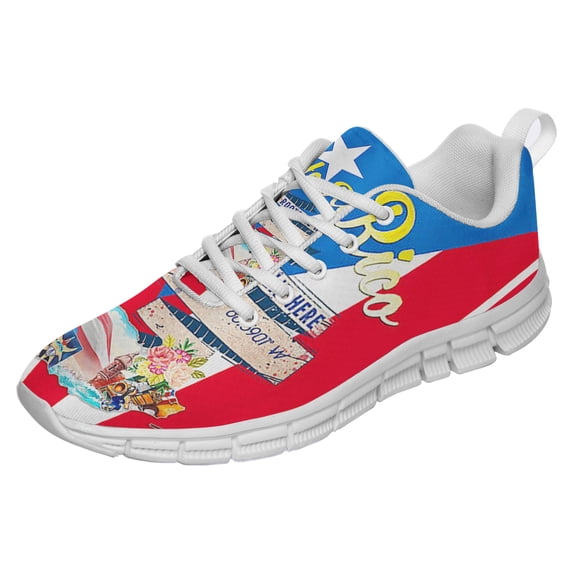My Heart Is In Puerto Rico Shoes for Men Women Running Shoes Lightweight Walking Sneakers Mesh Athletic Sport Shoes White Size 11