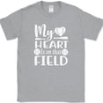 thumbnail image 1 of My Heart Is On That Field Baseball T-Shirt Funny Sports Humor Gift Text Tee - Heather Grey, 2XL, 1 of 1
