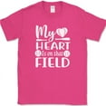 thumbnail image 1 of My Heart Is On That Field Baseball T-Shirt Funny Sports Humor Gift Text Tee - Pink, 4XL, 1 of 1