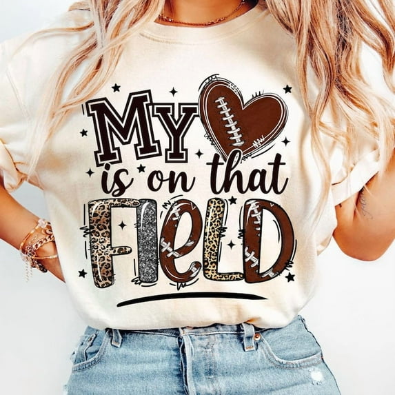 My Heart Is On That Field Football Shirt, Football Mom Shirt, Game Day, Shirt, Retro Football Shirt, Football Season Shirt, Sports Shirt