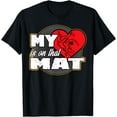 thumbnail image 1 of My Heart Is On That Mat Wrestling Mom Mama Shirt for Women T-Shirt, 1 of 3