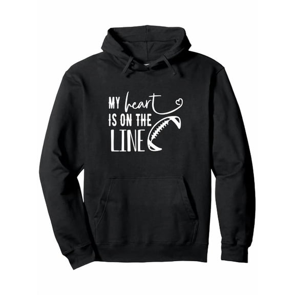 My Heart Is On The Line Lineman Football Pullover 1 Side Hoodie S-5Xl