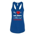 thumbnail image 1 of My Heart Is Out There Basketball Mom Ladies Racerback Tank Top-Royal-medium, 1 of 4