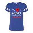 thumbnail image 1 of My Heart Is Out There Football Mom LAT Ladies Football Short Sleeve T-shirt-Vintage Royal-medium, 1 of 4