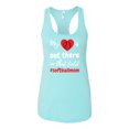 thumbnail image 1 of My Heart Is Out There Softball Mom Ladies Racerback Tank Top-Cancun-xs, 1 of 4