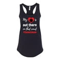 thumbnail image 1 of My Heart Is Out There Tennis Mom Ladies Racerback Tank Top-Black-large, 1 of 4