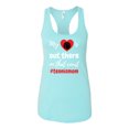 thumbnail image 1 of My Heart Is Out There Tennis Mom Ladies Racerback Tank Top-Cancun-xs, 1 of 4