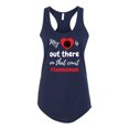 thumbnail image 1 of My Heart Is Out There Tennis Mom Ladies Racerback Tank Top-Midnight Navy-xs, 1 of 4