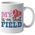 thumbnail image 1 of My Heart Is on That Field, Baseball Art Merch Gift, White 11oz Ceramic Mug, 1 of 5