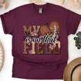 thumbnail image 1 of My Heart Is on That Field Shirt | Football Mom Game Day Graphic Tee, Maroon, Size L, 1 of 6