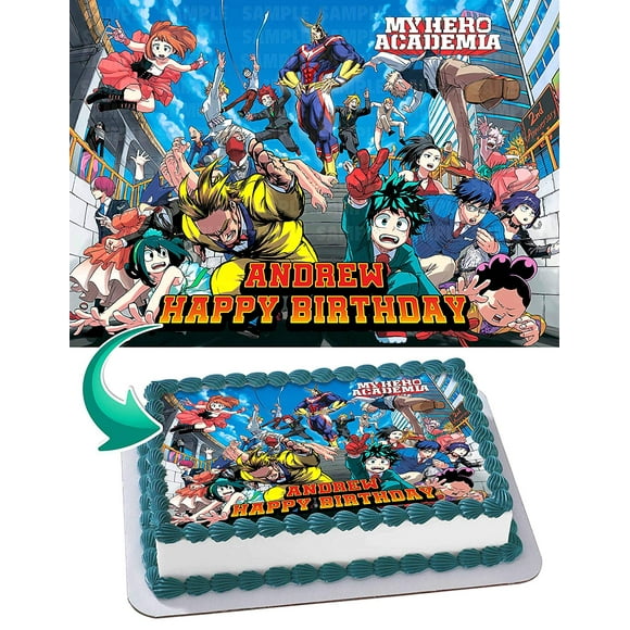 My Hero Academia 3 - Edible Cake Topper - 11.7 x 17.5 Inches 1/2 Sheet rectangular