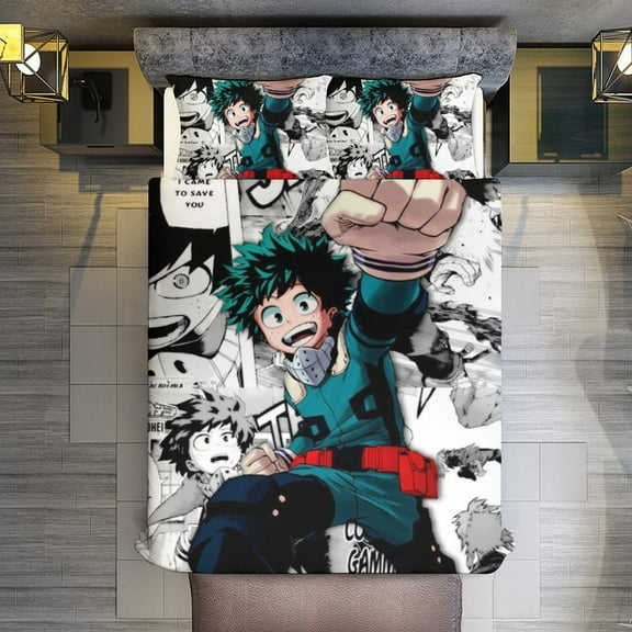 My Hero Academia 3-Piece Bedding Comforter Set Bed Cover Set Soft Warm Bedding for Bedroom, Home, Hotel 86"x70"