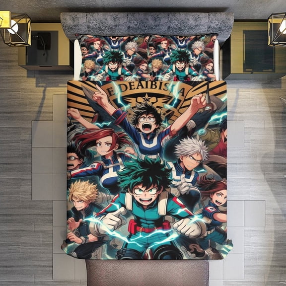 My Hero Academia 3-Piece Bedding Comforter Set Bed Cover Set Soft Warm Bedding for Bedroom, Home, Hotel 86"x70"