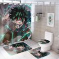 thumbnail image 1 of My Hero Academia 4 Pcs Bathroom Shower Curtain Set with Rugs(Bath Mat,U Shape Mat, Toilet Lid Cover Mat) Bathroom Accessory Sets, 1 of 8