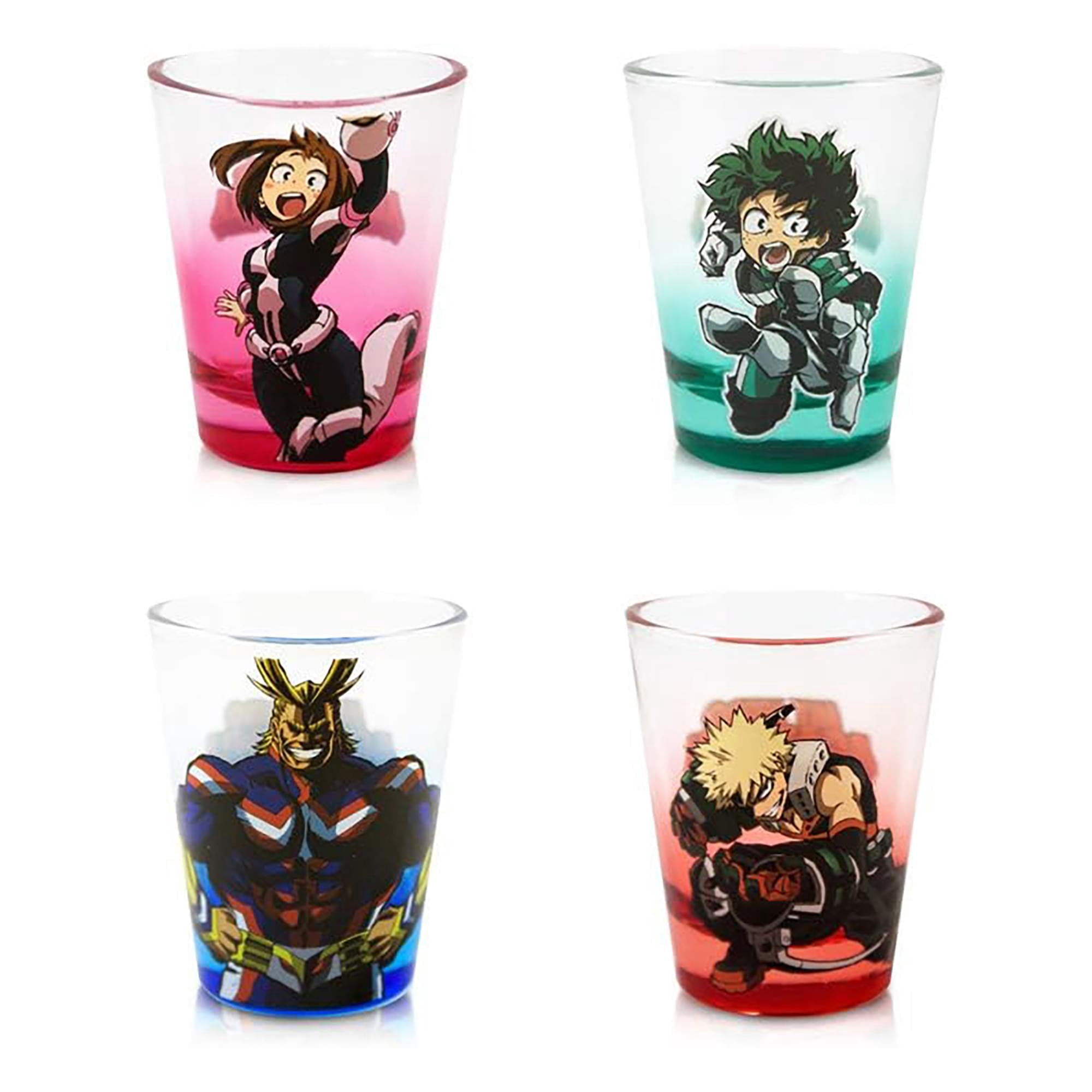 My Hero Academia 4-Piece 2oz Mini Glass Set - Walmart.com