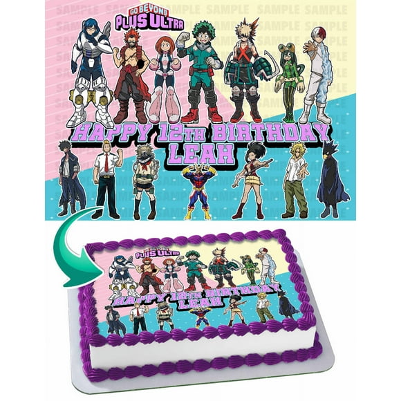 My Hero Academia 5 Edible Cake Image Topper Personalized Birthday Party 1/4 Sheet