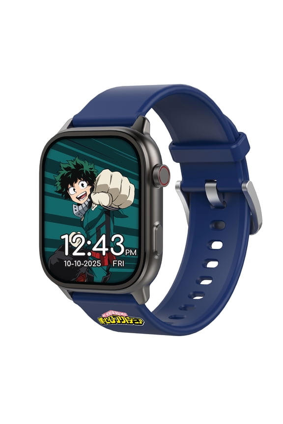 My Hero Academia iTime Digital Adult 46mm Smart Watch with Blue and Gray Interchangeable Silicone Straps