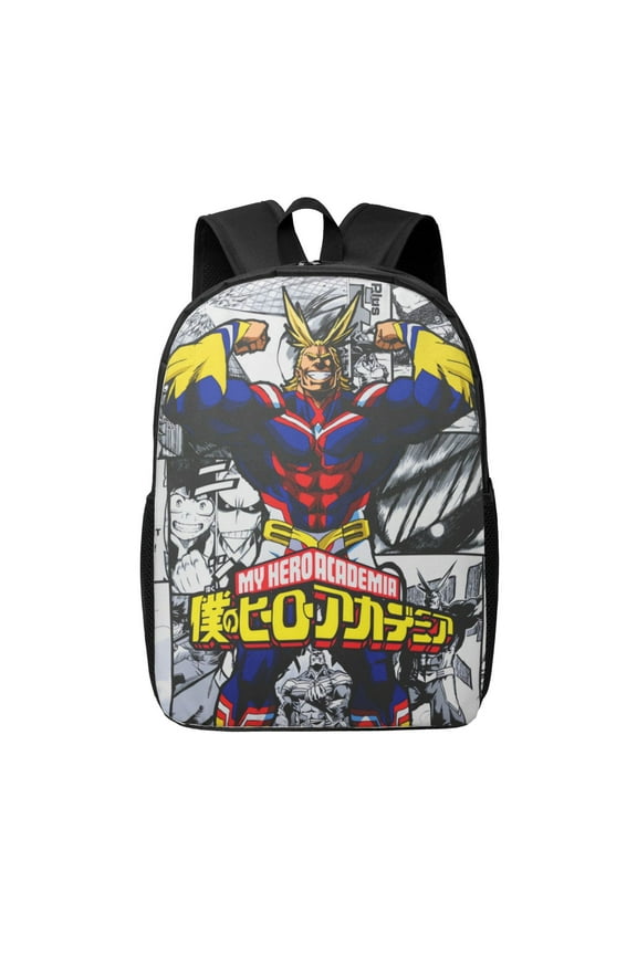 My Hero Academia All Might Backpack 17 Inch Large Capacity Casual School Bag Lightweight Daypack Laptop Bag Travel Hiking Camping