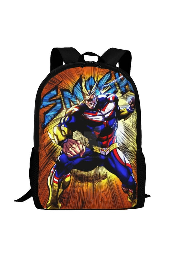 My Hero Academia All Might Backpack,Multi-Function Travel Backpack Laptop Backpack Lightweight Casual Daypack Bookbag 16.5 In