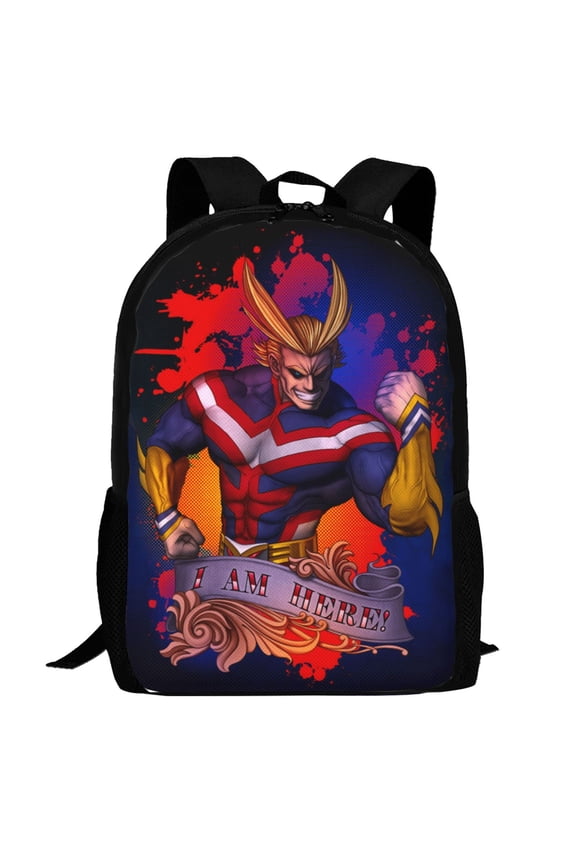 My Hero Academia All Might Backpack,Multi-Function Travel Backpack Laptop Backpack Lightweight Casual Daypack Bookbag 16.5 In