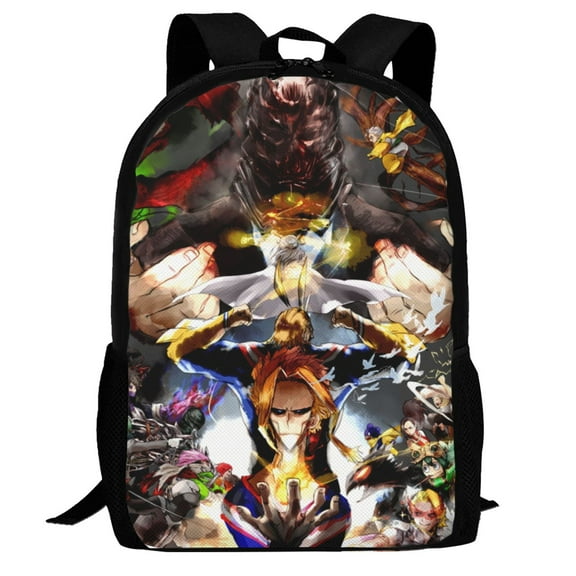 My Hero Academia All Might Backpack,Multi-Function Travel Backpack Laptop Backpack Lightweight Casual Daypack Bookbag 16.5 In