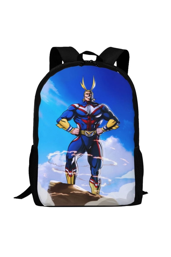 My Hero Academia All Might Backpack,Multi-Function Travel Backpack Laptop Backpack Lightweight Casual Daypack Bookbag 16.5 In