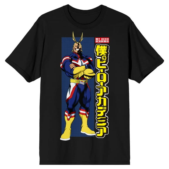 My Hero Academia All Might Crew Neck Short Sleeve Men's Black T-shirt-Medium