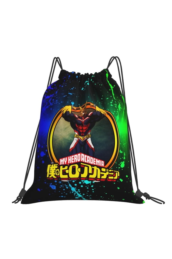 My Hero Academia All Might Drawstring Backpack Sport Gym Bag For Yoga Swimming Gymsack Sport Strap Pack Bag
