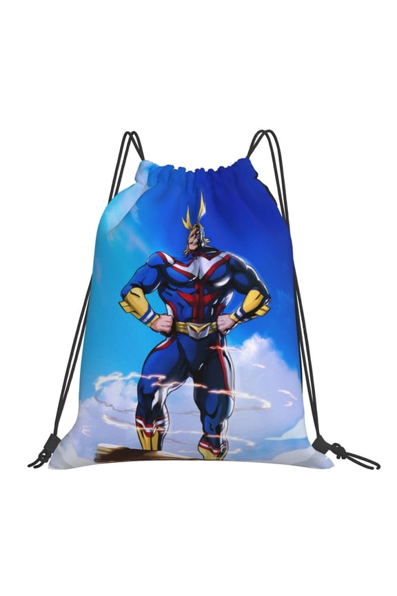 My Hero Academia All Might Drawstring Backpack Sport Gym Bag For Yoga Swimming Gymsack Sport Strap Pack Bag